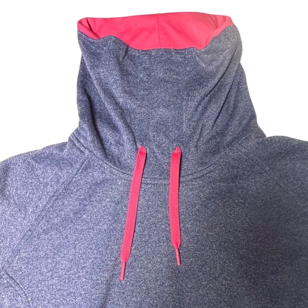 Adidas Climawarm Hoodie Womens XL Blue Heather Pink Funnel Neck Sweatshirt J5